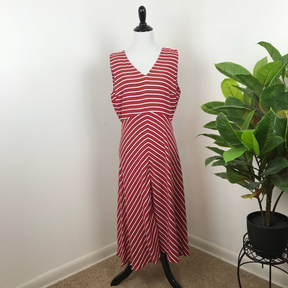 Stockh LM Ava red striped midi dress